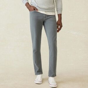 Faherty Stretch Terry 5-Pocket Pant in Slate Size 42